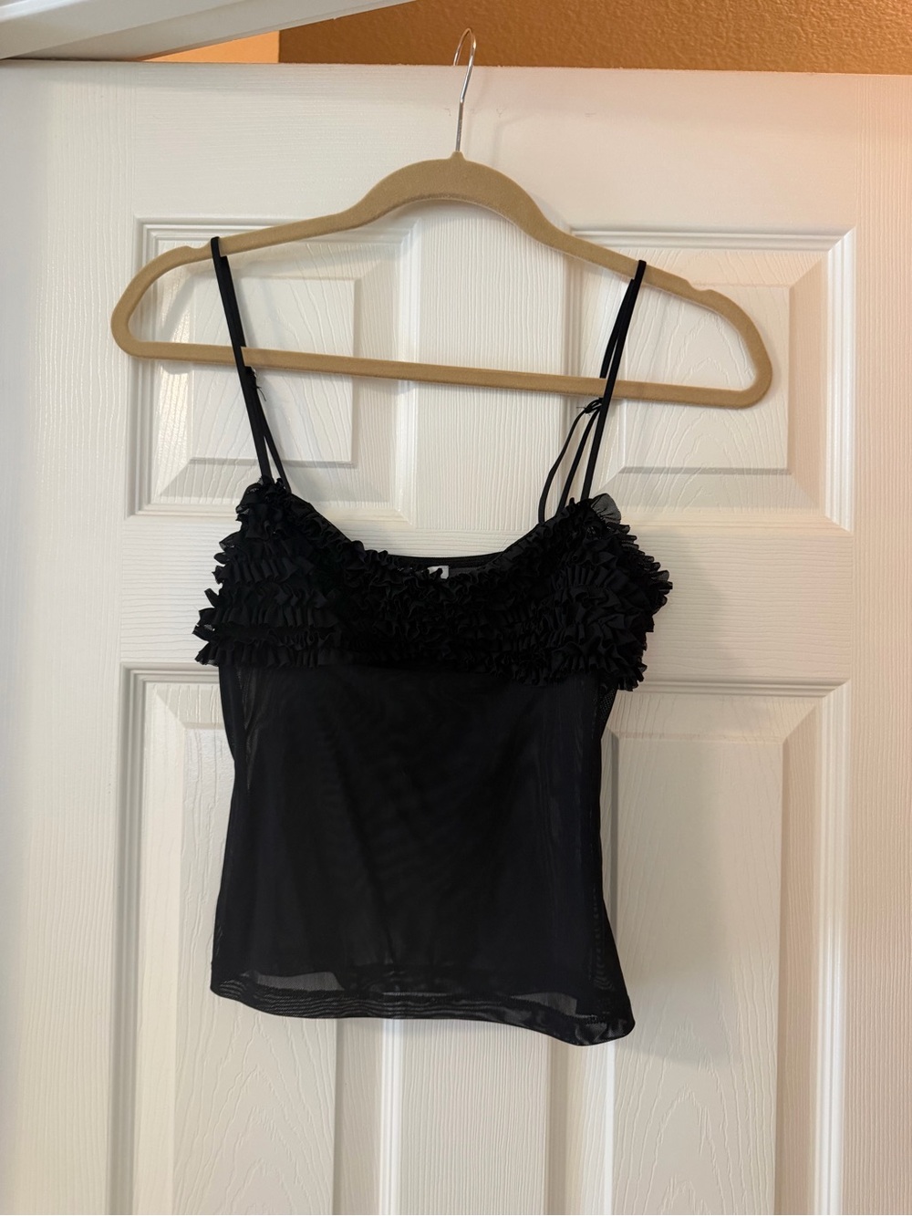 Revolve Black Ruffle Camisole Tank Top - Women
